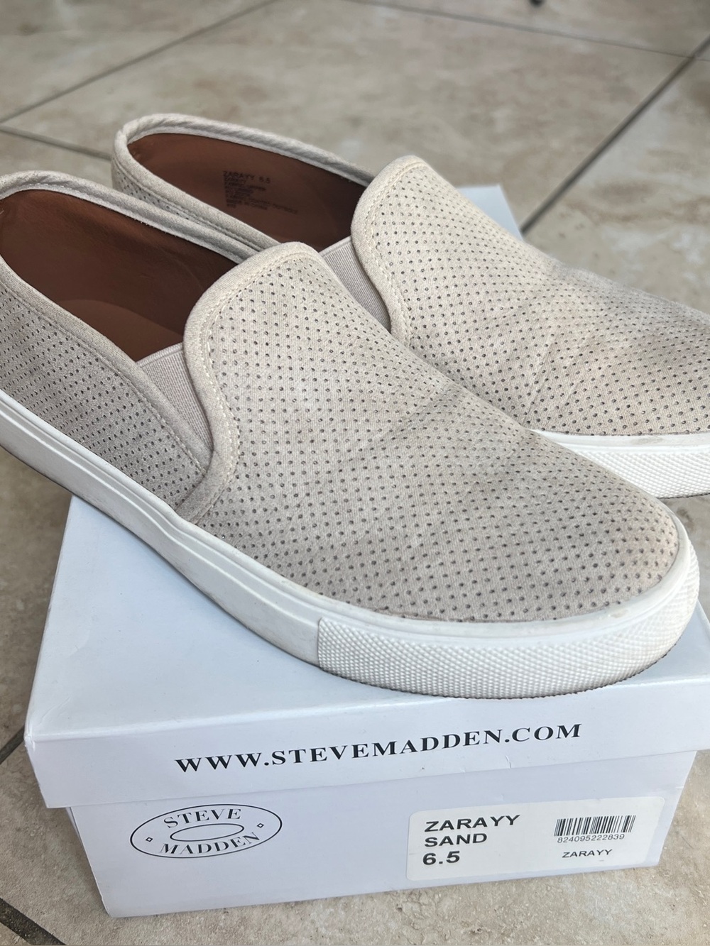 Steve Madden “Zarayy” Slip-On Sneakers – Sand – Size 6.5